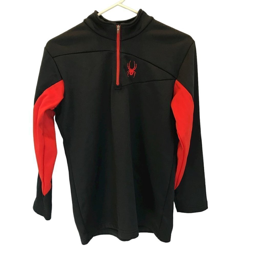 Spyder Pullover Quarter Zip Jacket Youth Sz XXL Unisex Speed Microfleece Black